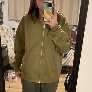 Free Planet Olive Green Crew Neck Sweater